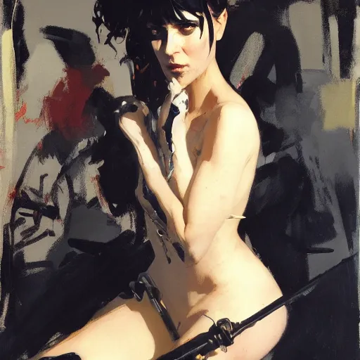 Image similar to abby sciuto, intricate, elegant, highly detailed, greg manchess, mucha, liepke, ruan jia, jeffrey catherine jones, ridley scott