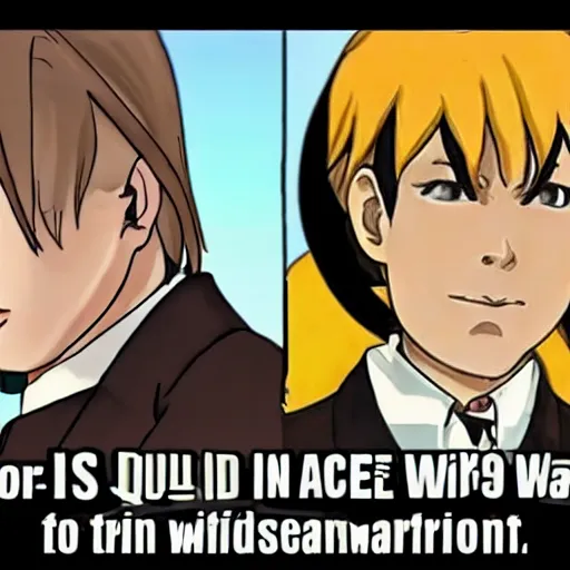 Image similar to Saul Goodman in ace Attorney as Phoenix Wrig, in a courtroom, anime