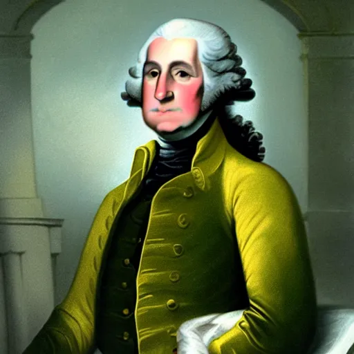 Image similar to extremely buff socialist george washington in green utopia nightmare