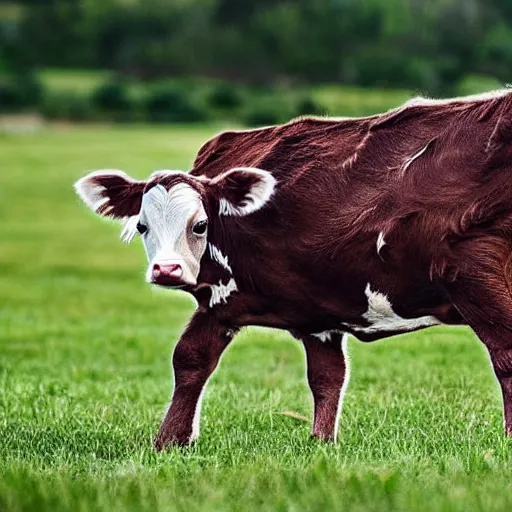 Prompt: a beautiful intricate line drawing of a cute calf running on a meadow