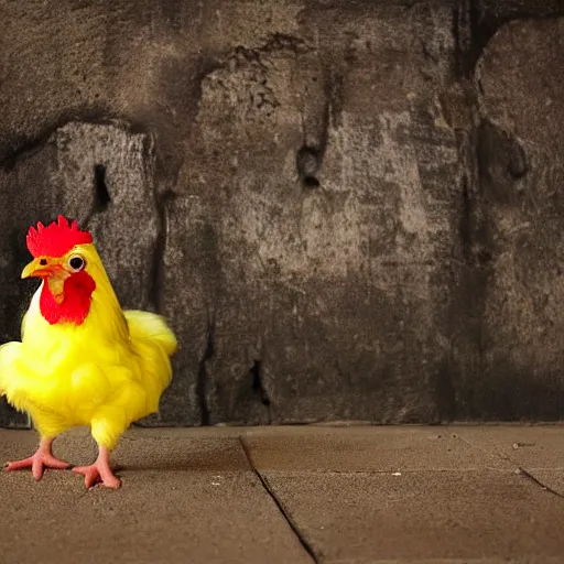 Image similar to photography cute chicken dressed as a prisioner