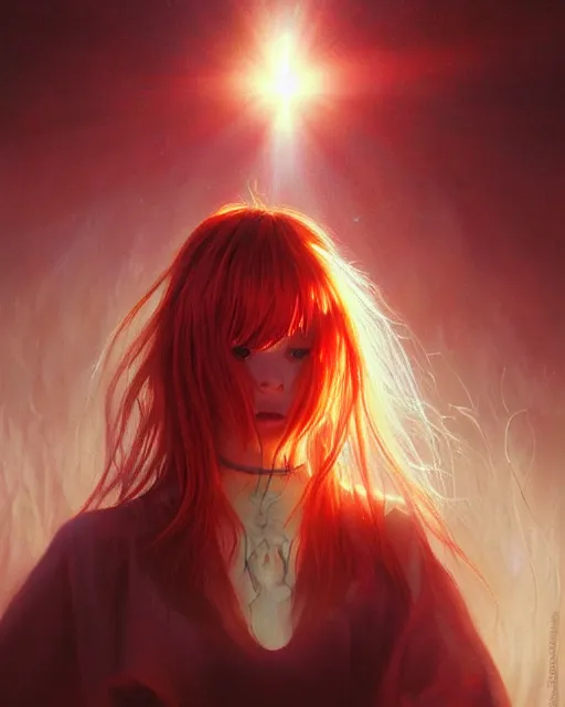 Prompt: asuka langley, award winning photograph, radiant flares, realism, lens flare, intricate, various refining methods, micro macro autofocus, evil realm magic painting vibes, hyperrealistic painting by michael komarck - daniel dos santos