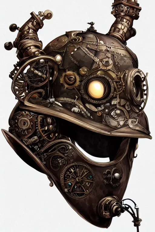 Image similar to steampunk helmet fantasy art mask robot ninja stylized digital illustration sharp focus, elegant intricate digital painting artstation concept art global illumination ray tracing advanced technology chaykin howard and campionpascale and cooke darwyn and davis jack