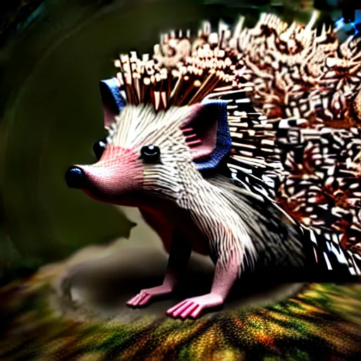 Prompt: full length beautiful hedgehog - girl, forest style studio shot, professional photographer, many details, super realistic, high quality, 8 k