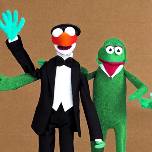 Prompt: slenderman as muppet