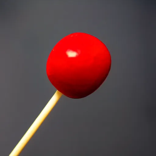 Image similar to extreme close up on an red lollipop, 120mm macro lens, detailed