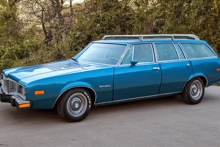 Prompt: 1974 AMC wagon!! estate!! ((AMX/3)), XF IQ4, 150MP, 50mm, F1.4, ISO 200, 1/160s, natural light, Adobe Photoshop, Adobe Lightroom, photolab, Affinity Photo, PhotoDirector 365