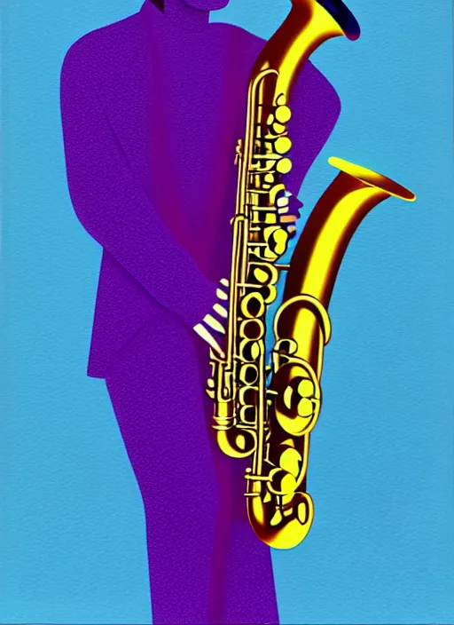 Image similar to saxophone by shusei nagaoka, kaws, david rudnick, airbrush on canvas, pastell colours, cell shaded, 8 k