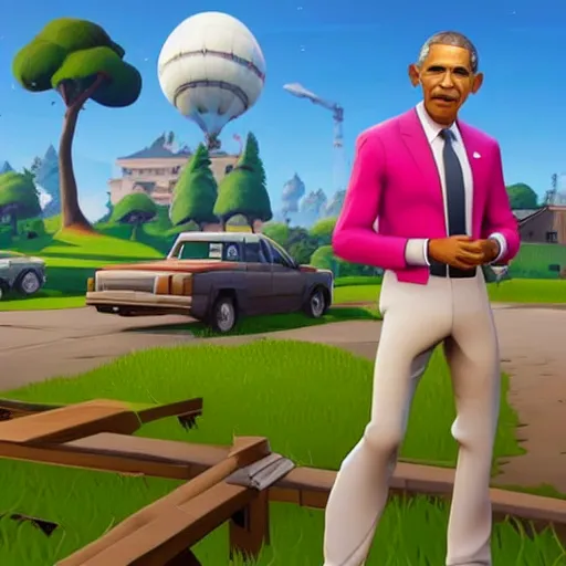 Image similar to barack obama as a fortnite skin