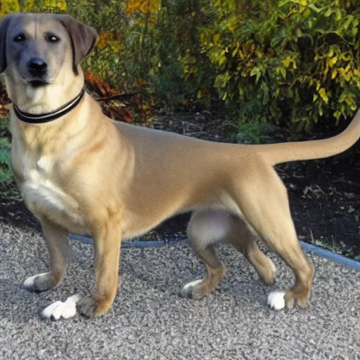 Image similar to a hybrid between a yellow lab and a panther