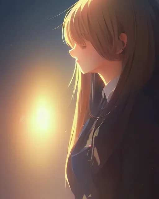 Image similar to kyoto animation, beaver, beautiful, detailed portrait, cell shaded, 4 k, concept art, by wlop, ilya kuvshinov, artgerm, krenz cushart, greg rutkowski, pixiv. cinematic dramatic atmosphere, sharp focus, volumetric lighting, cinematic lighting, studio quality