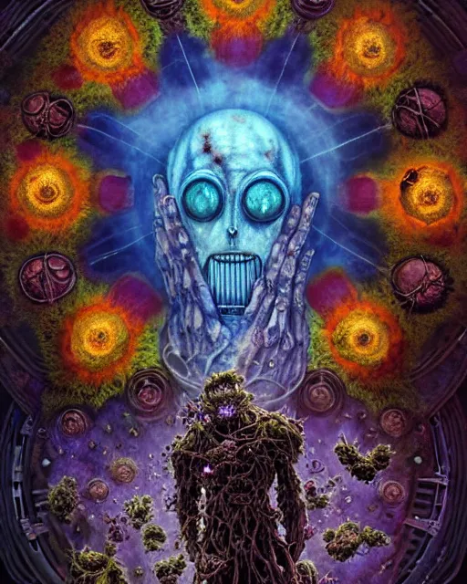 Image similar to the platonic ideal of flowers, rotting, insects and praying of cletus kasady carnage thanos dementor wild hunt doctor manhattan chtulu mandelbulb mandala howl's moving castle bioshock davinci heavy rain, d & d, fantasy, ego death, decay, dmt, psilocybin, concept art by greg rutkowski and ruan jia