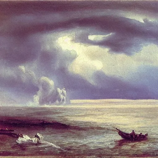 Image similar to storm on the volga, oil on canvas, 1 8 7 3