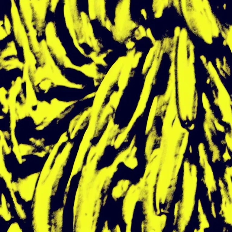 Prompt: a banana by andy warhol emerging from illusory motion dazzle camouflage perlin noise optical illusion