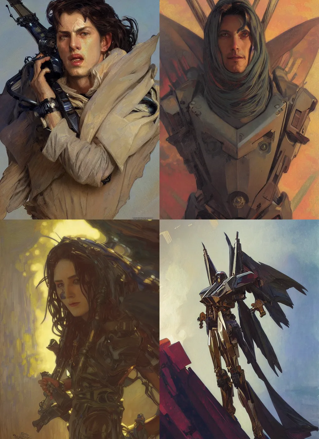 Prompt: Concept Art Portrait of (IDW) Starscream!!!! snarling seductively, Highly detailed by greg rutkowski, Ilya repin, alphonse mucha, and Edmund Blair Leighton. Very highly detailed 8K, octane, Digital painting, the golden ratio, rational painting, sharp
