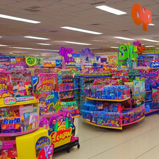 Prompt: a moshpit inside toys r us, wide lens shot, 3 0 mm, f 2. 8, photo realistic high quality hd 8 k flash photography