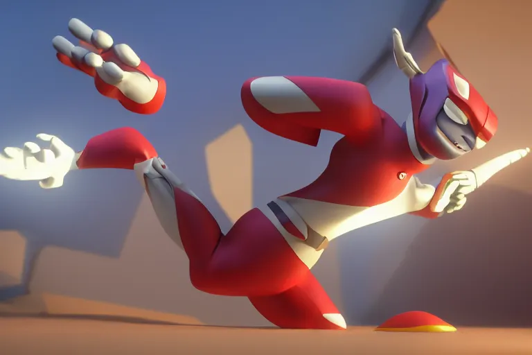 Image similar to still from pixar movie of ultraman, high quality 3d render, movie, Pixar, Renderman, 4k, artstation