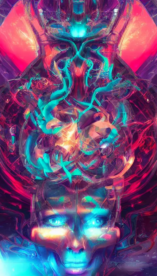 Image similar to psytrance artwork, by artstation