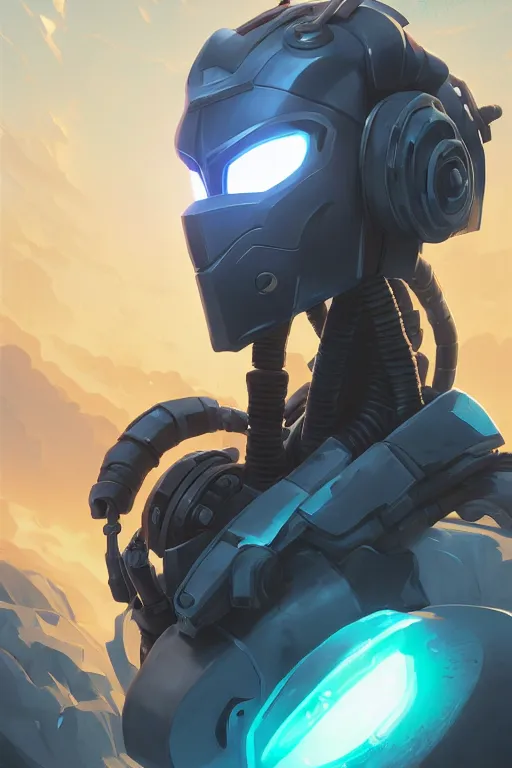 Image similar to epic mask helmet robot ninja portrait stylized as fornite style game design fanart by concept artist gervasio canda, behance hd by jesper ejsing, by rhads, makoto shinkai and lois van baarle, ilya kuvshinov, rossdraws global illumination radiating a glowing aura global illumination ray tracing hdr render in unreal engine 5