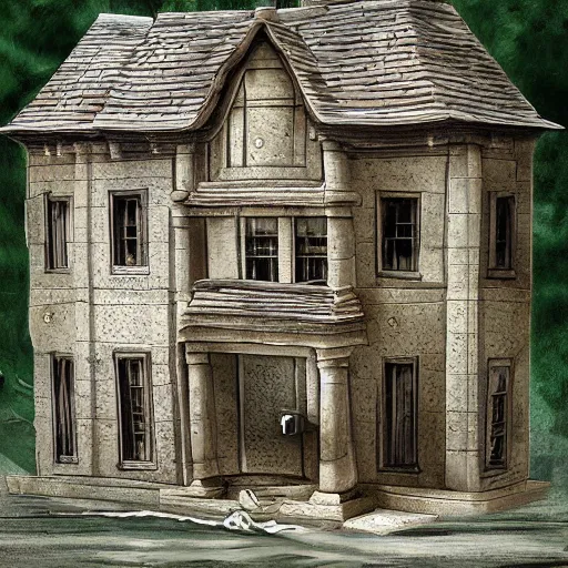 Prompt: an impossible house