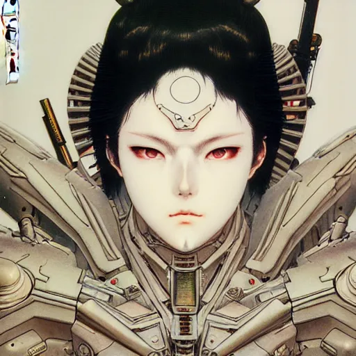 Image similar to prompt : photorealistic cinematic 3 d render of persona portrait soft light painted by takato yamamoto, mecha attributes and armor, inspired by ghost in shell anime, smooth face feature, intricate oil painting, high detail, sharp high detail, manga and anime 1 9 8 0