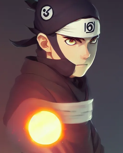 Image similar to boy in hidden leaf village ninja, medium shot close up, details, sharp focus, illustration, by jordan grimmer and greg rutkowski, trending artstation, pixiv, digital art