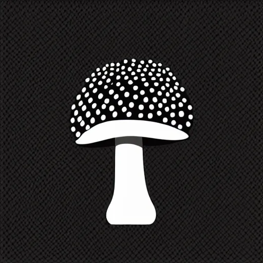 Image similar to flat single tone black vector silhouette of a mushroom, pure white background, 4 k resolution