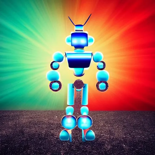 Image similar to optical illusion of robot, full colors hd