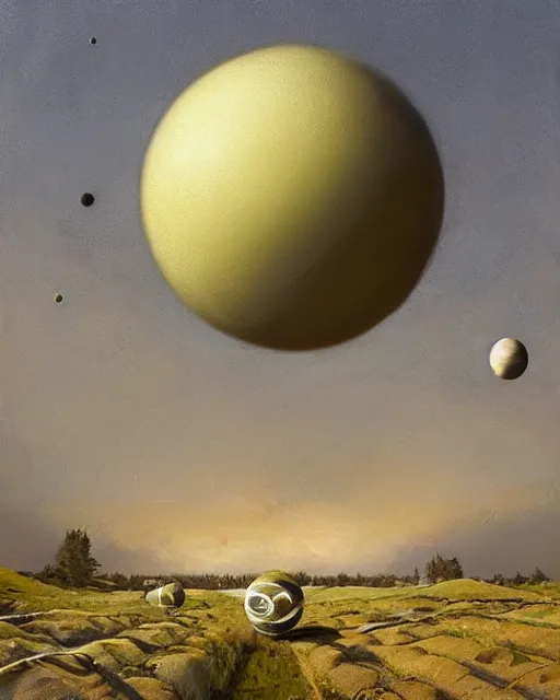 Image similar to spheres in space painted with oil paints. artwork by scott listfield, trading on artstantion, very colourfu, detailed, Beautiful