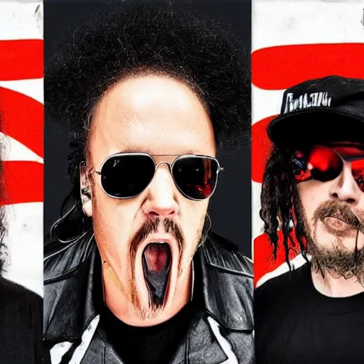 Prompt: Metallica reimagined as a 2020 SoundCloud rap group