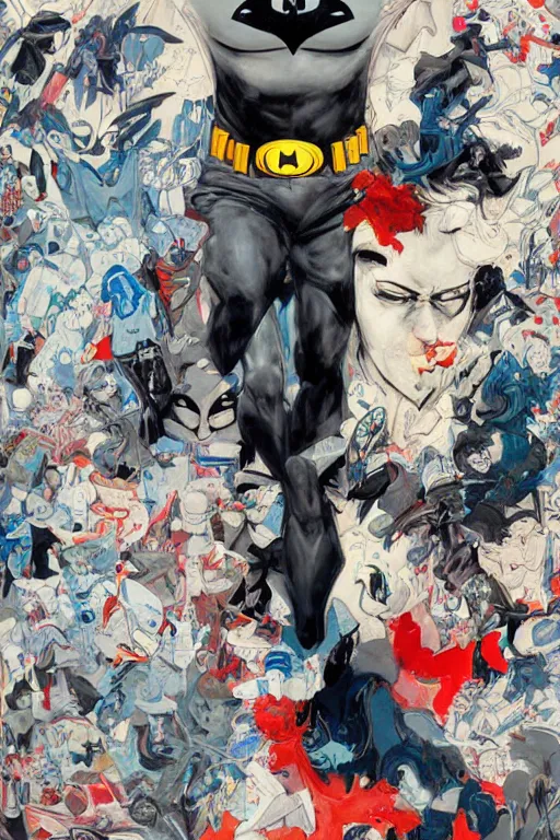 Image similar to a painting by James Jean about Batman, cover art, elegant