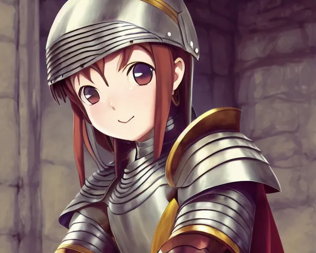 Prompt: anime visual, portrait of a young female knight wearing armor in a alchemist's shop interior, cute face by yoh yoshinari, katsura masakazu, studio lighting, dynamic pose, dynamic perspective, strong silhouette, anime cels, ilya kuvshinov, cel shaded, crisp and sharp, rounded eyes, moody