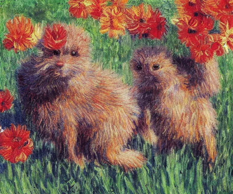 Image similar to campephilus principalis, cute, monet, oil painting