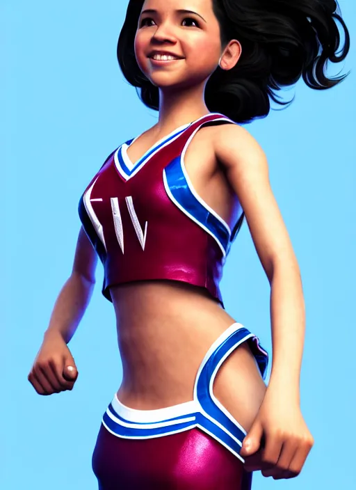 Image similar to amy santiago as a cheerleader, elegant, hyper detailed, ultra definition, photoreal, artstation, unreal engine rendered, concept art, smooth, sharp focus, illustration