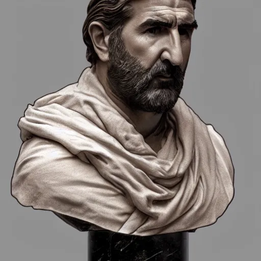 Prompt: amazing lifelike award winning marble bust of Eric cantona trending on art station artgerm Greg rutkowski alphonse mucha cinematic