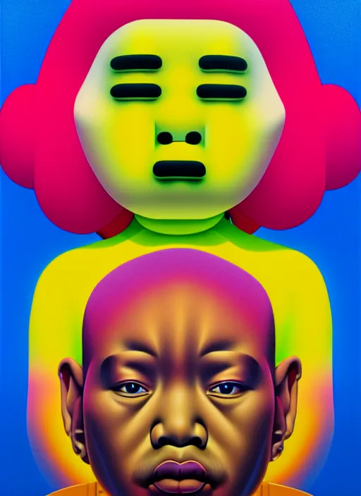 Image similar to rapper by shusei nagaoka, kaws, david rudnick, airbrush on canvas, pastell colours, cell shaded, 8 k