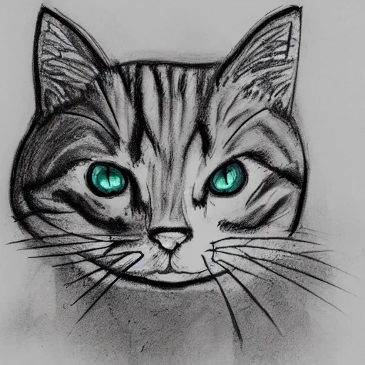 Prompt: dark ink sketch melting cat