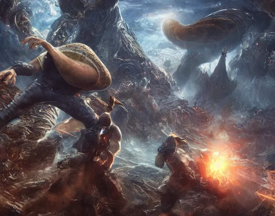 Prompt: nicolas cage save the universe from giant snail, beautiful texture, beautiful graphics, fantasy artwork, very beautiful scenery, hd, hdr, ue 5, ue 6, unreal engine 5, cinematic 4 k wallpaper, 8 k, ultra detailed, by popular digital, details, beautiful image ever created, high resolution, artstation, award winning