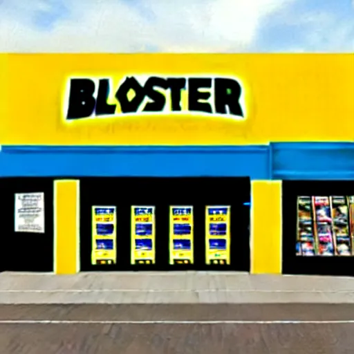 Prompt: blockbuster movie rental store painted by picasso