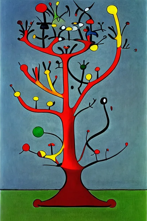 a tree, art by joan miro, intricate, elegant, highly Stable Diffusion