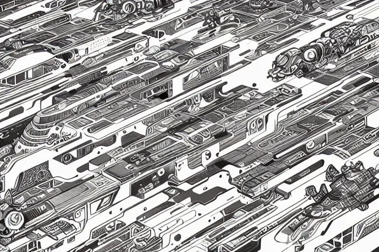 Prompt: futuristic apple space fleet, extremely detailed, defined lines, sharp focus, wide view, full body shot, smooth, digital illustration, by james jean, by rossdraws, frank franzzeta, mcbess, sakimichan