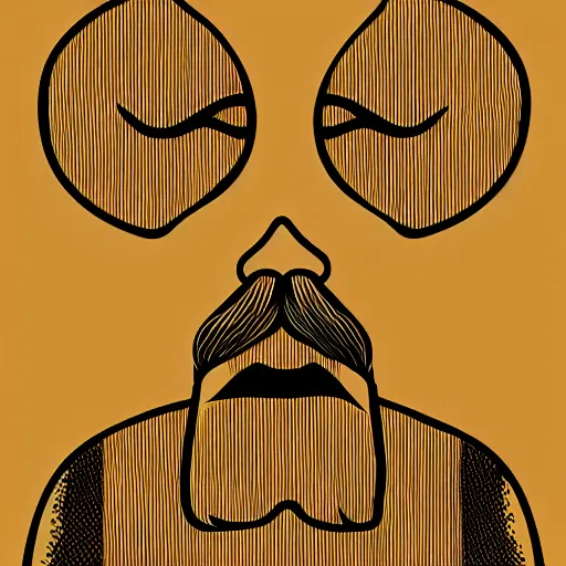 Image similar to bearded man turns bowl on woodlathe, vector art, simple, clean, monochromatic