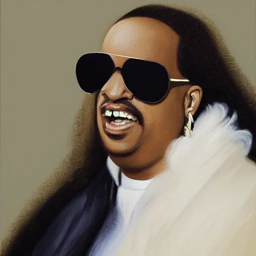 Prompt: a painting of Stevie wonder stops wondering, ultra highly detailed, rococo painting, smooth, sharp focus, artstation, pixiv, art by Francisco Goya