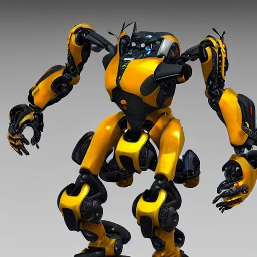 Image similar to hard surface, robotic platform, based on bumblebee, 6 claws, unreal engine