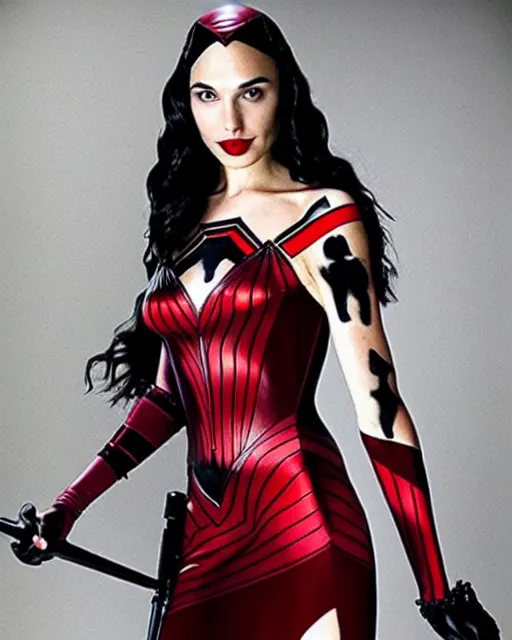 Image similar to Gal Gadot dressed as Morticia Adams, she has beautiful alabaster white skin, and Ruby red Lips, she is in a creepy Victorian era mansion