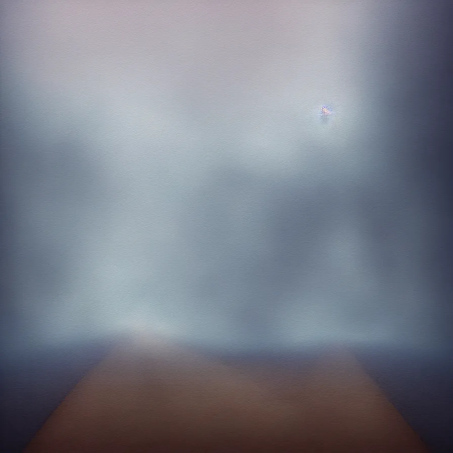 Prompt: atmospheric abstract artwork about a road towards a clearing horizon.