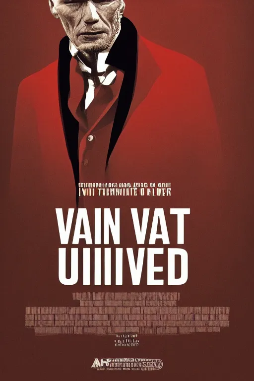 Image similar to minimal movie poster, van buren, clint eastwood is united states president martin van buren, solid colors, cinematic, fan art, trending on artstation