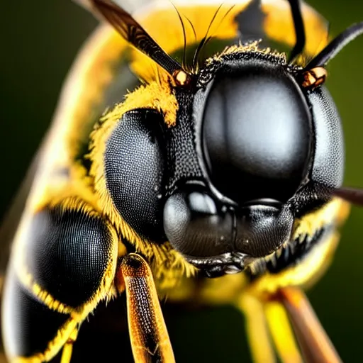 Image similar to closeup of a wasp's head, nature, macro, detailed, lighting