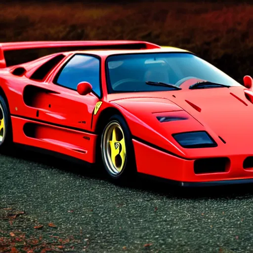 Prompt: ferrari f 4 0, photo of the year, golden hour, highly detailed