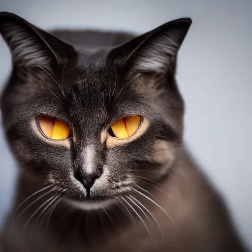 Prompt: A cat with red eyes